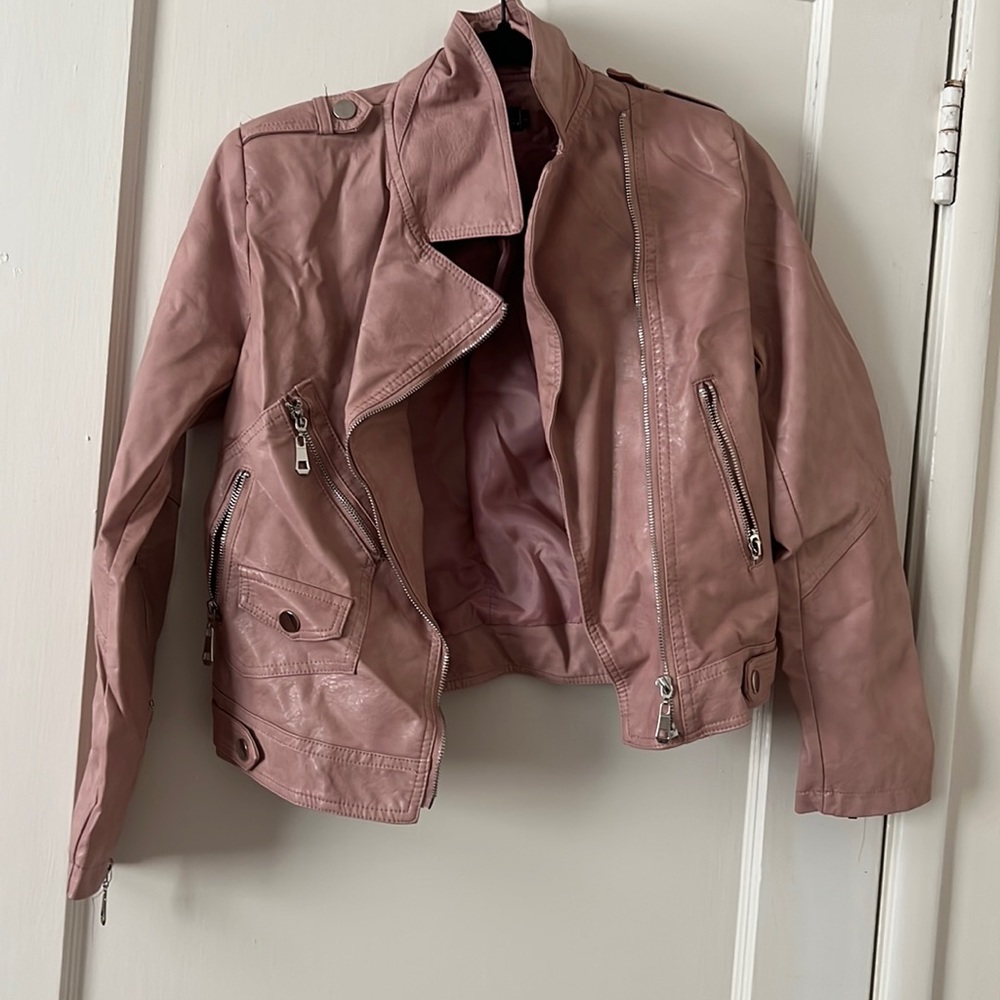 Pink leather jacket